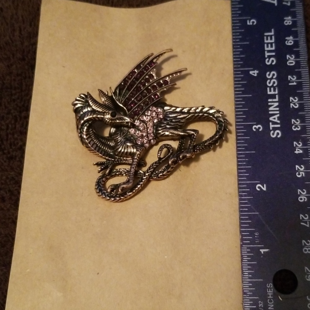 Winged Dragon brooch or pin